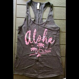 Girls Tank Top Racerback Tank with Hawaiian Aloha Design size Small